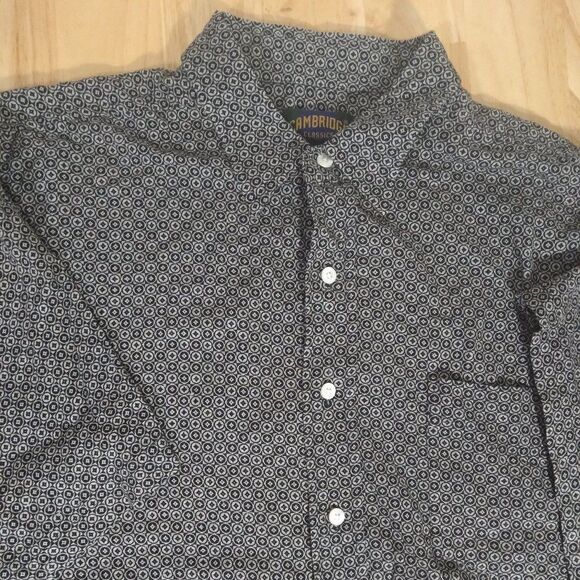 Vintage Cambridge Classics Circle Pattern Silk Button Down Shirt - Picture 3 of 7